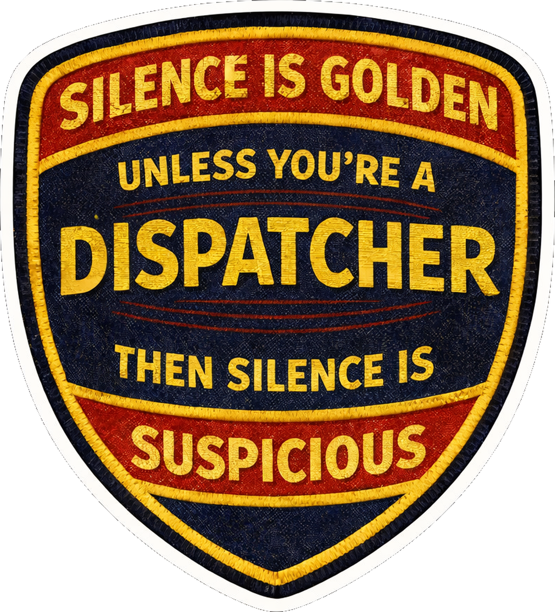 Discover the Dispatcher" - Vintage Police Officer Sticker- Humorous Message on Gold Background - Vinyl Sticker