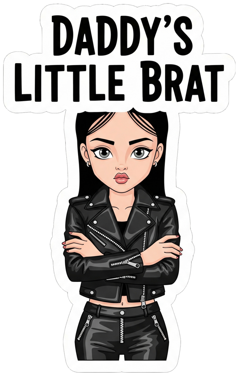 Daddy's Little Brat, Black & White Vinyl Sticker