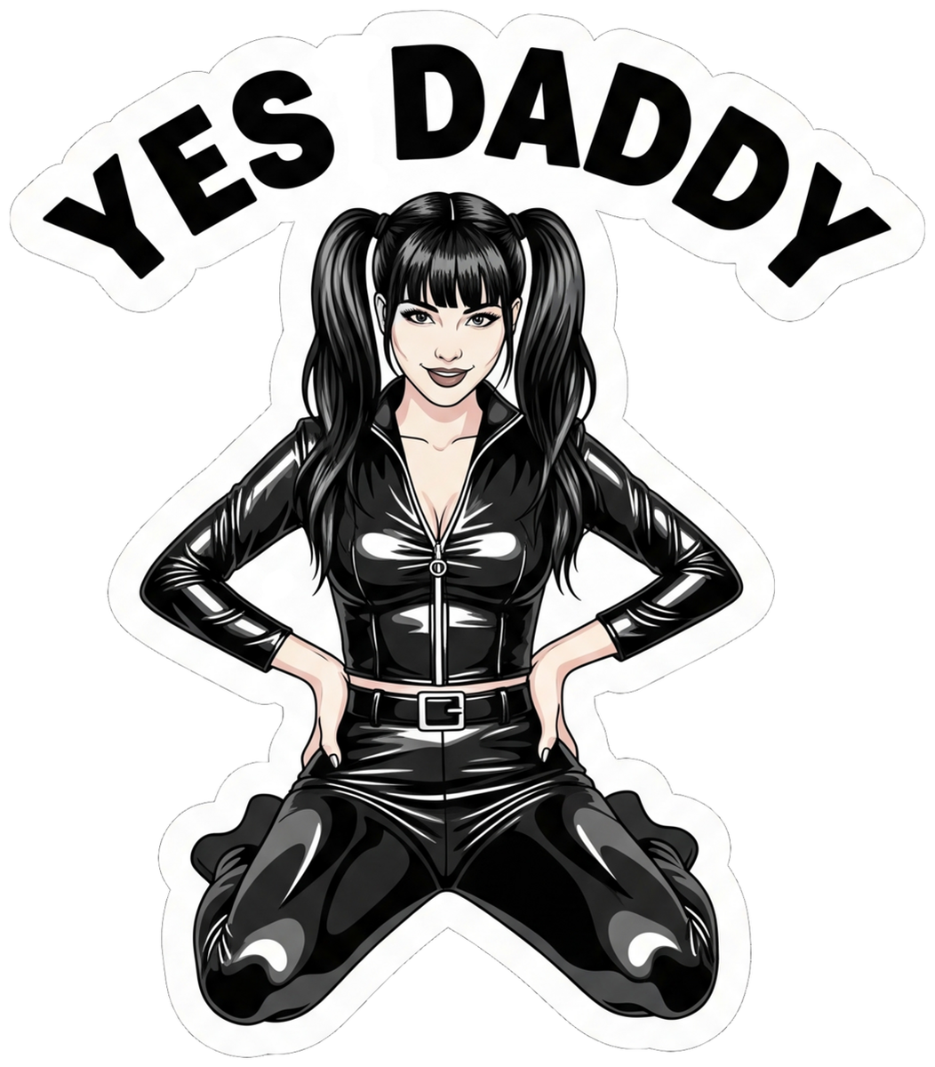 Yes Daddy: Sexy Woman in Cat Suit Vinyl Sticker