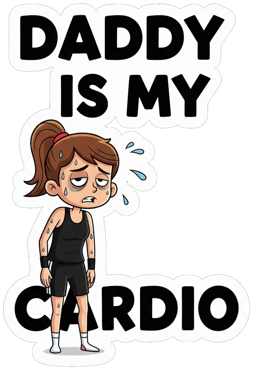 Fit Dad Cartoon Cardiovascular Workout Vinyl Sticker
