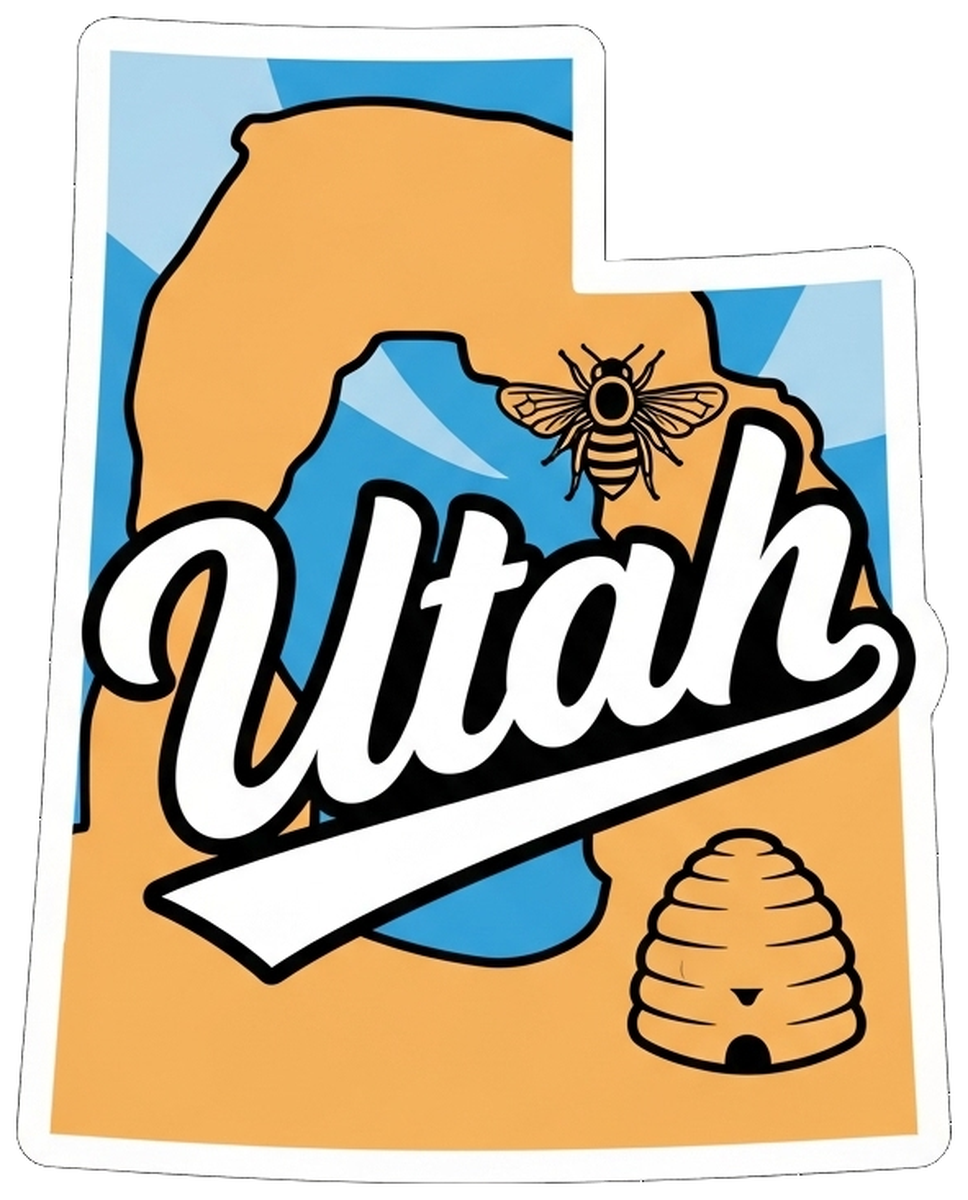 Utah Beehive Sticker: Travel Souvenir - Vintage Style - Vinyl Sticker