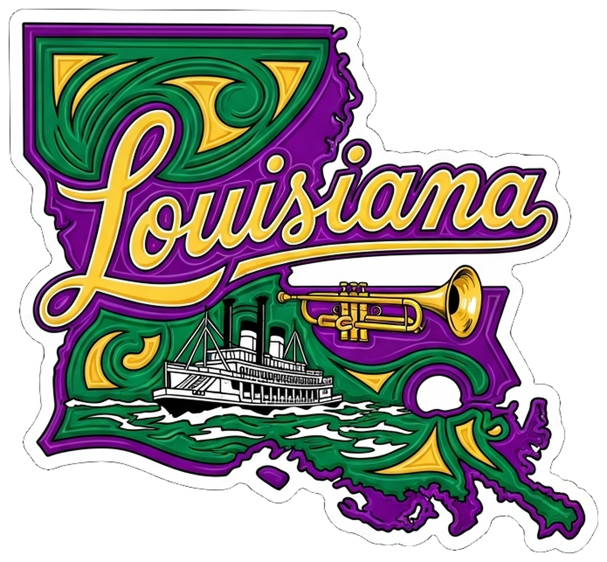 Louisiana State Vinyl Sticker: Officially Licensed Sticker of New Orleans Saints Team Logo (Royal Blue)