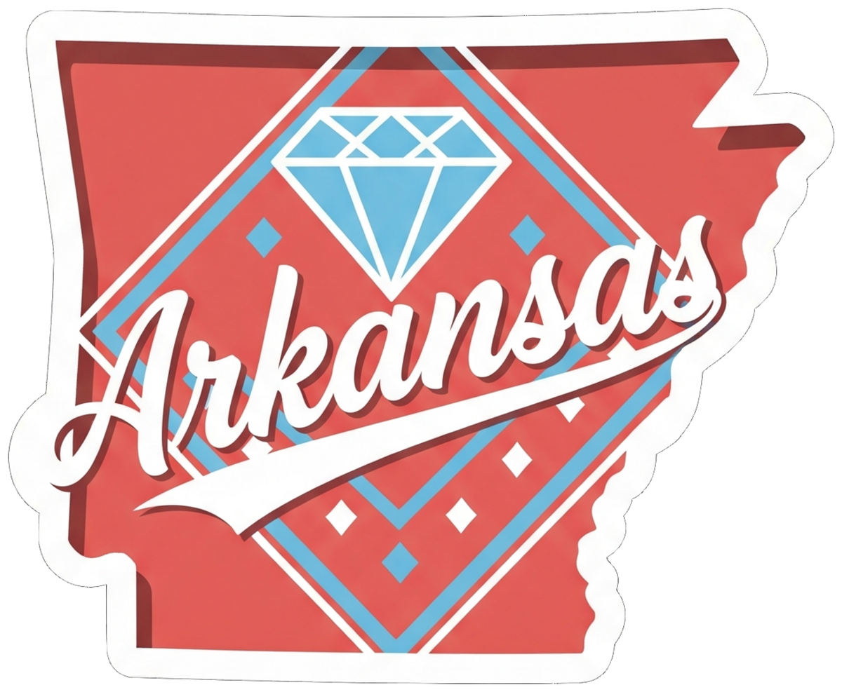 Arkansas Diamond Logo Vinyl Sticker