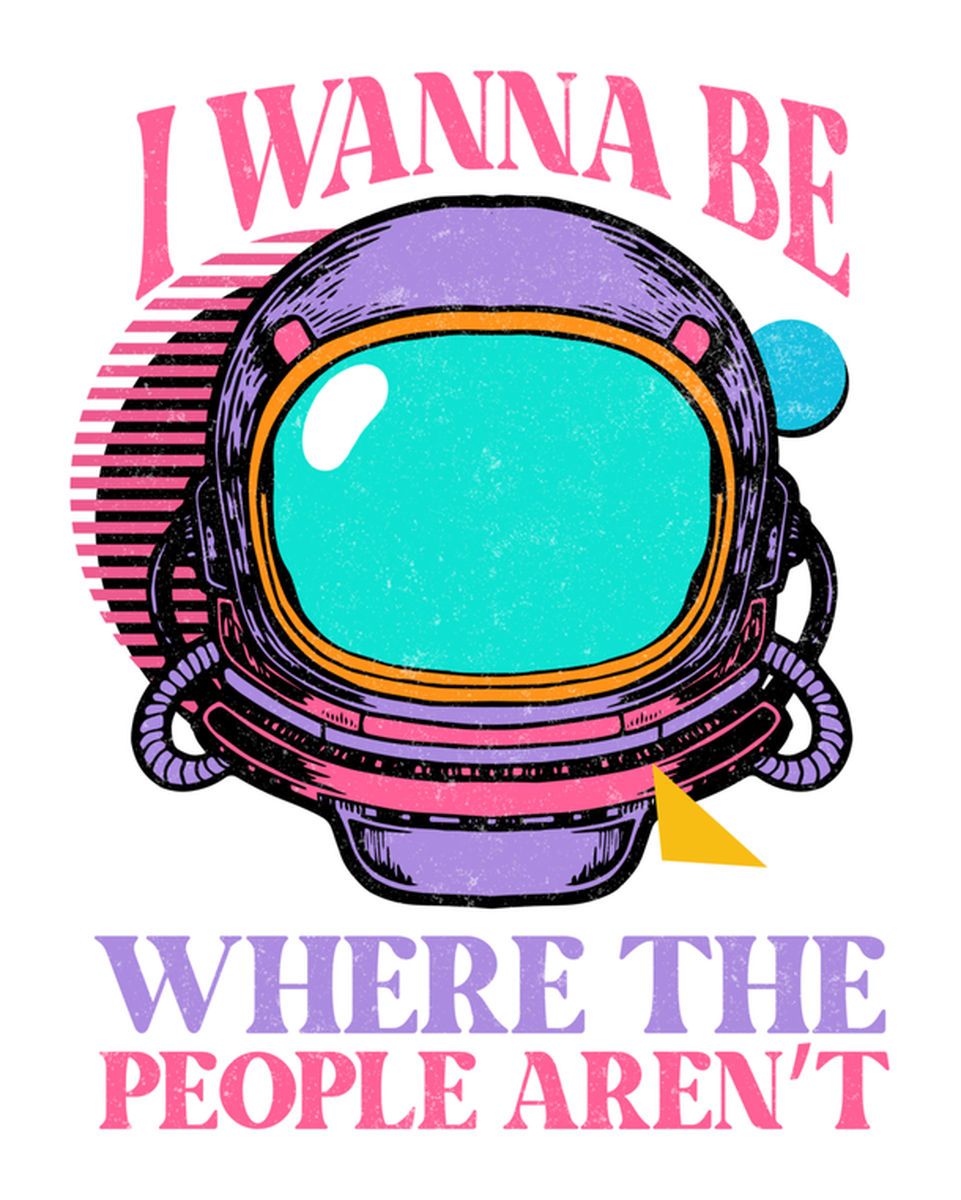 Vintage Sci-Fi Space Explorer Sticker: Colorful Retro Alien Design on Purple Background