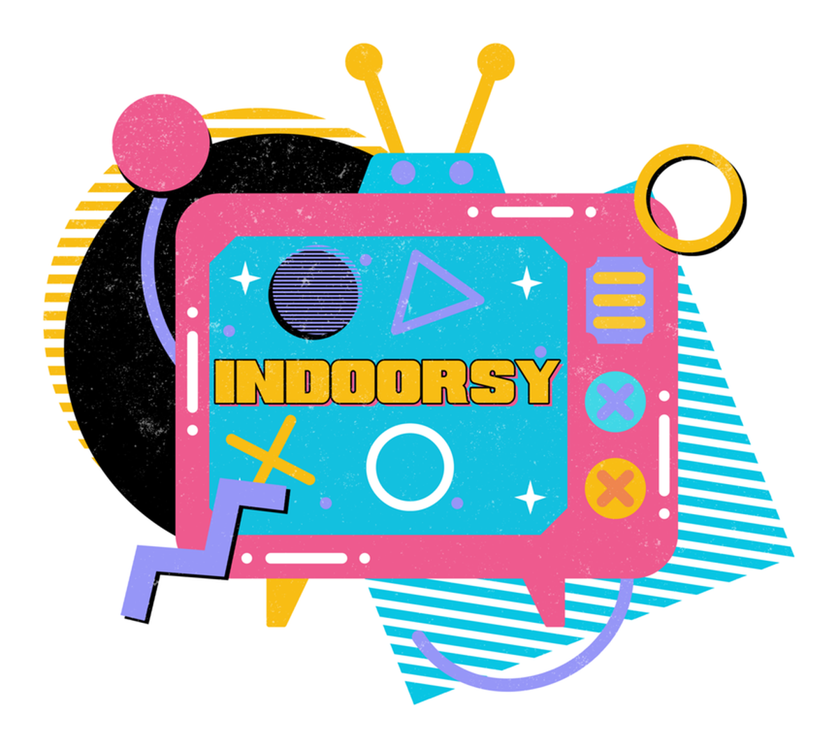 Indoor Video Games Vintage Styled Vinyl Sticker