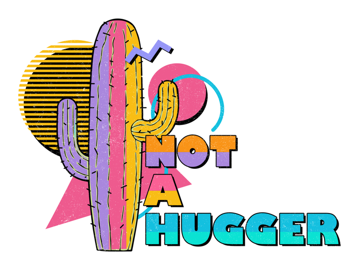 Cactus Hugger Vinyl Sticker - Don't Hug a Hugger Sticker for Cactus Lovers.