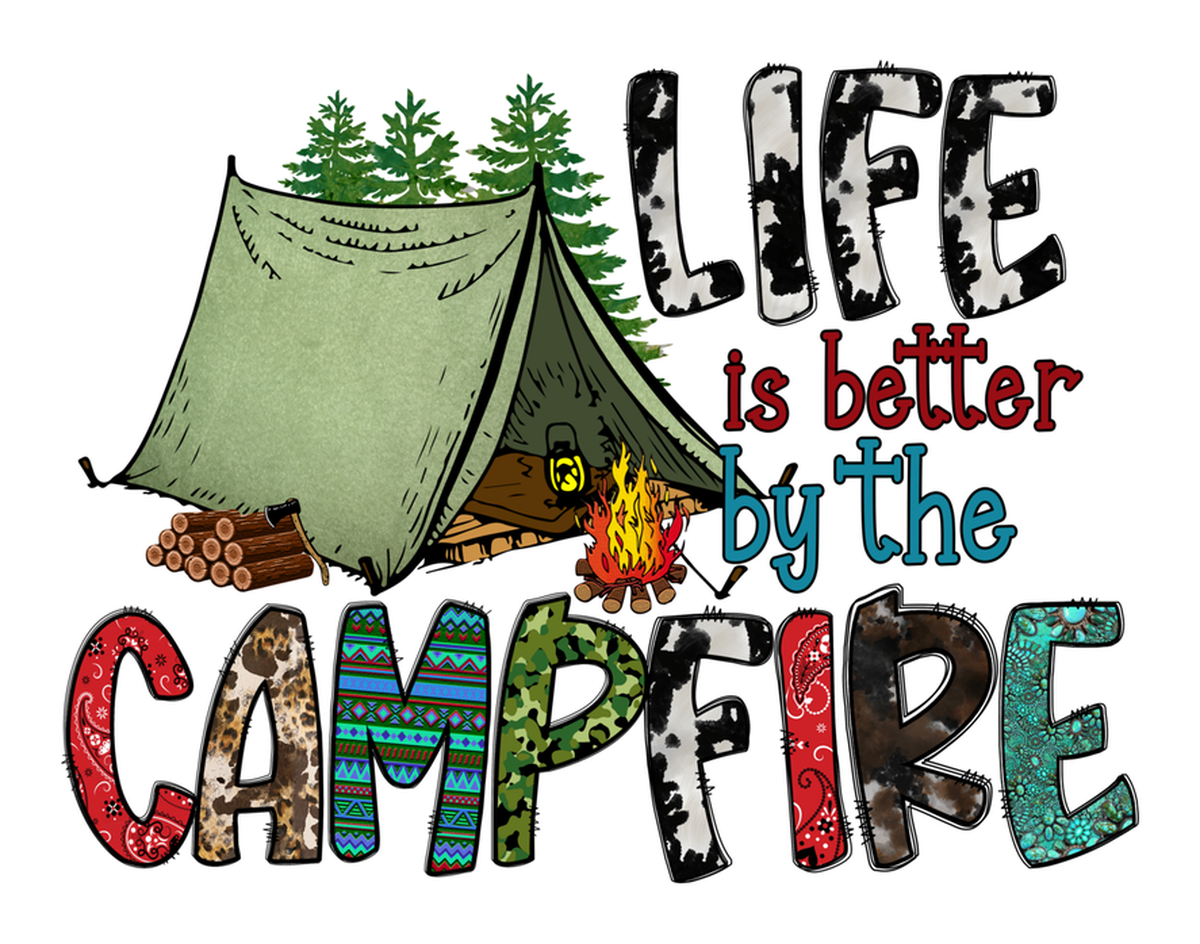 Campfire Life Quote Sticker: Aspirational Camper's Motto - Vinyl Sticker