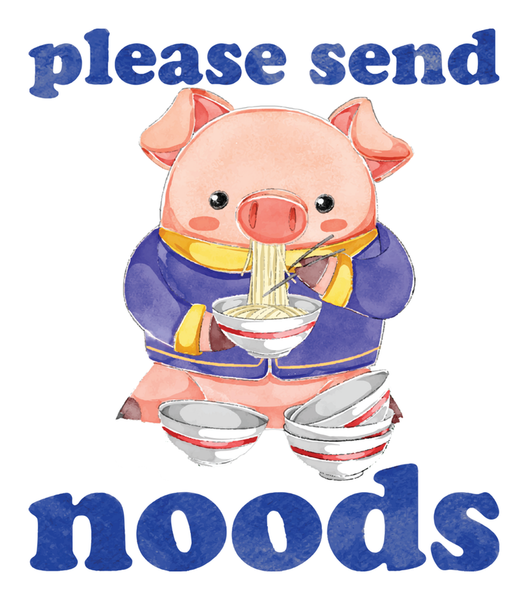 Adorable Piggy Cooking Noodles Etsy Vinyl Sticker