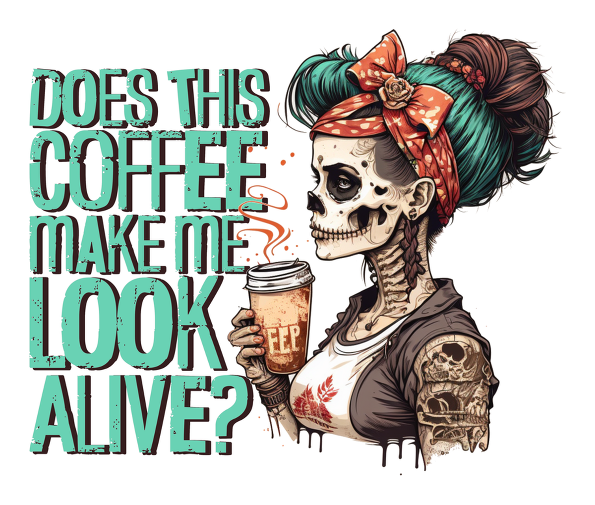Coffee Making Me Look Alive? Vintage Zombie Vinyl Sticker