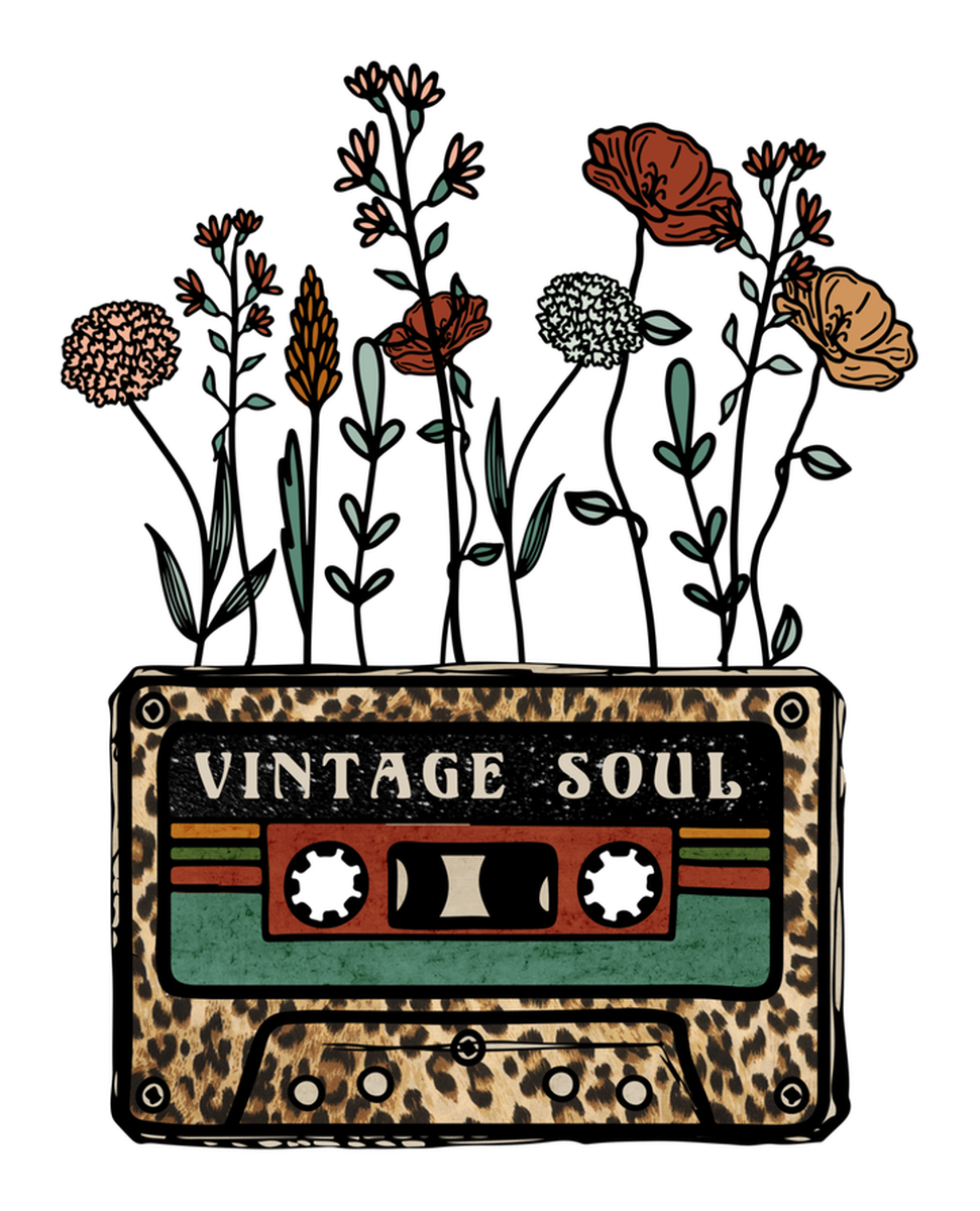 Vintage Soul Cassette Tape Flower Bouquet Sticker