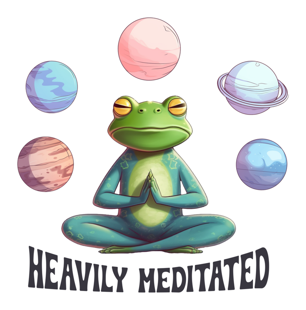 Meditation Frog Heavy Dude Cosmic Vibes Vinyl Sticker