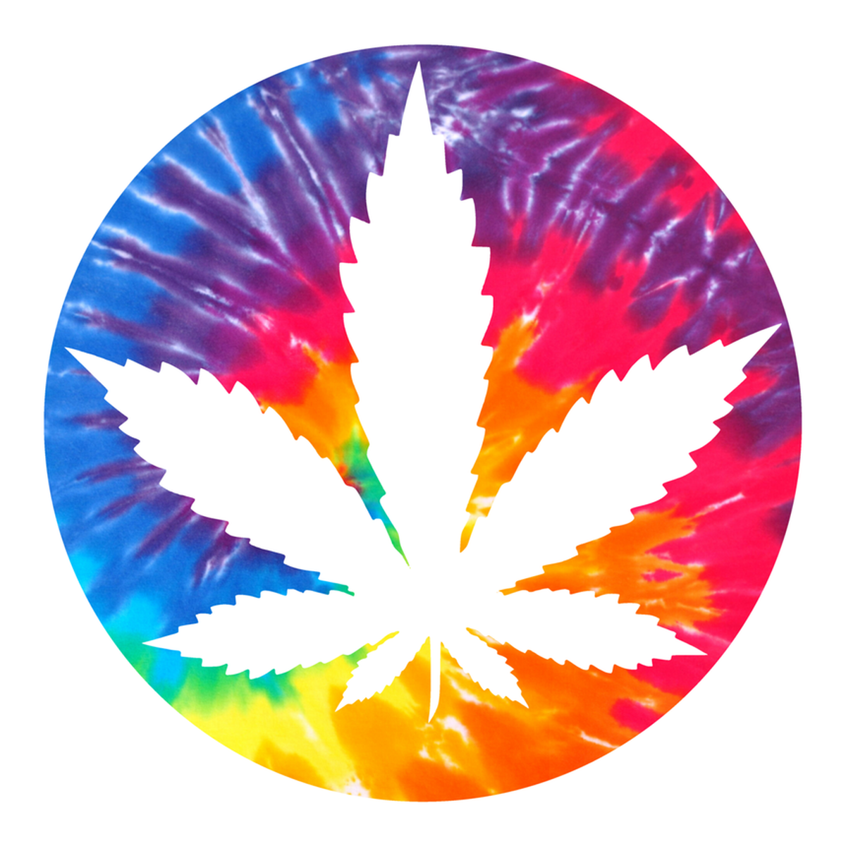 Tie Dye Rainbow Hemp Leaf Marijuana Vinyl Sticker