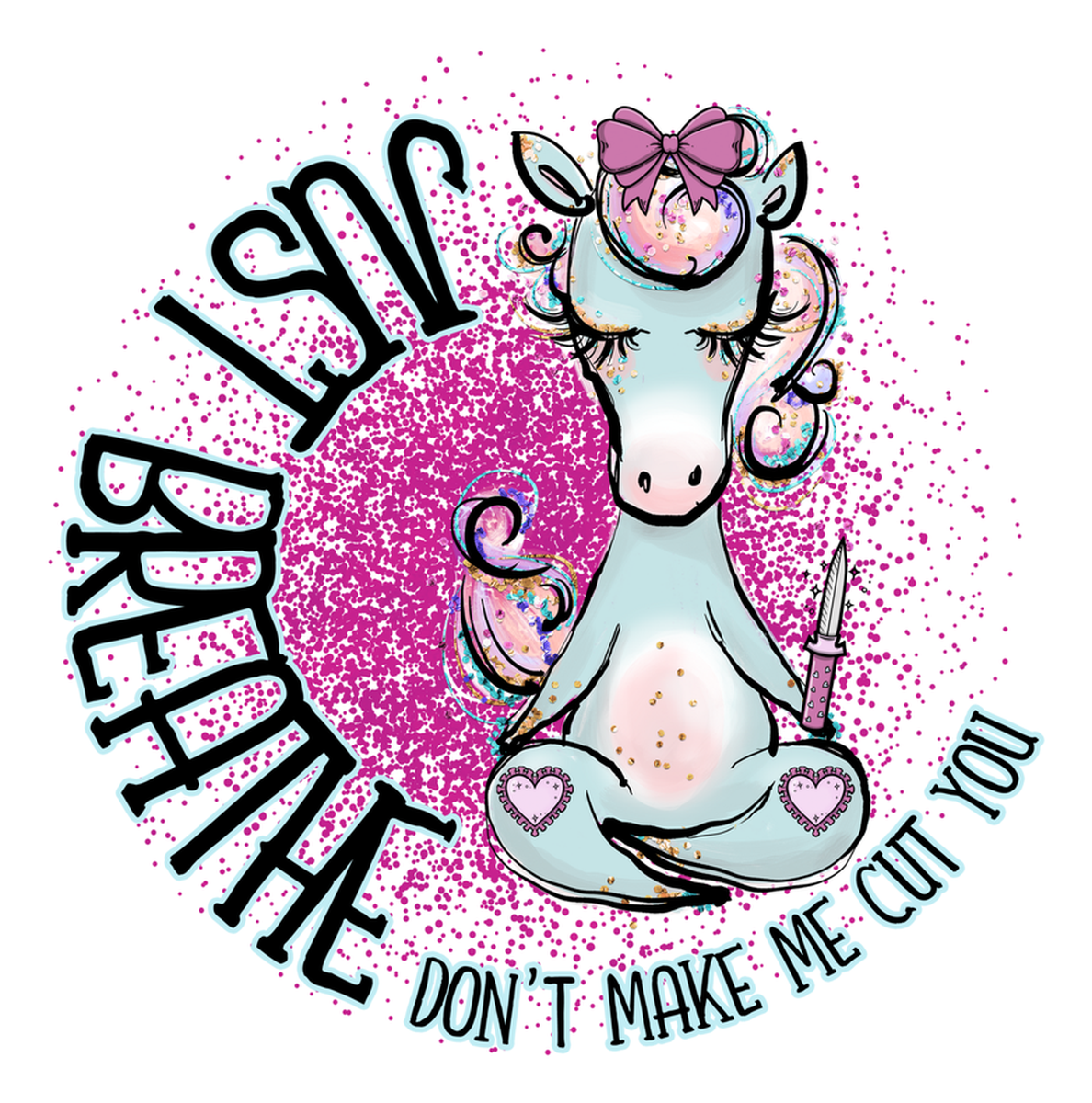 Breathe Easy Unicorn Vinyl Sticker