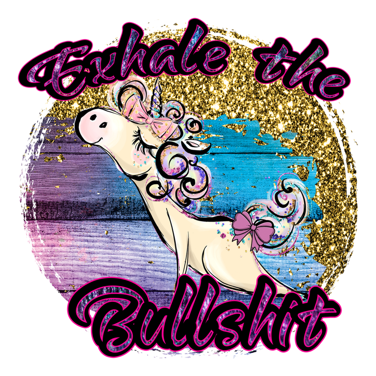 Inspiring Unicorn Breath Smiley Sticker: Unicorn & Breathing Exercise Message for Adult Coloring Book, Meditation, Yoga, Kids