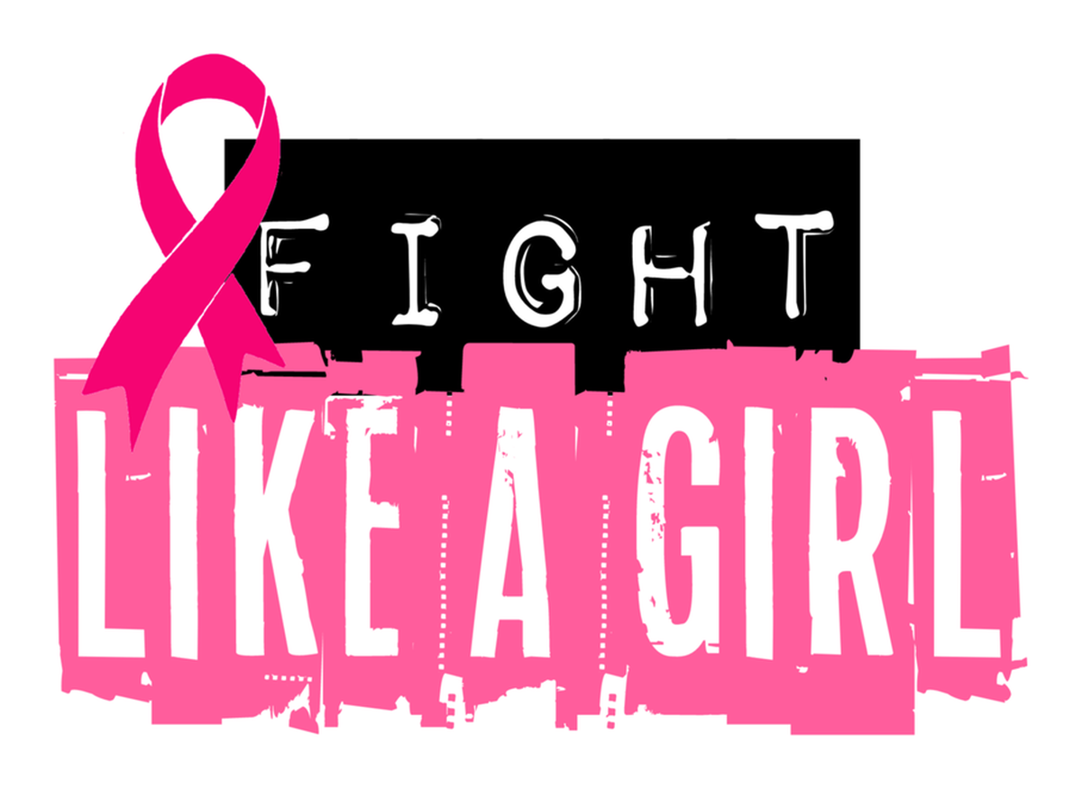 Fight Like a Girl, Vinyl Sticker: Empowerment Breast Cancer Awareness