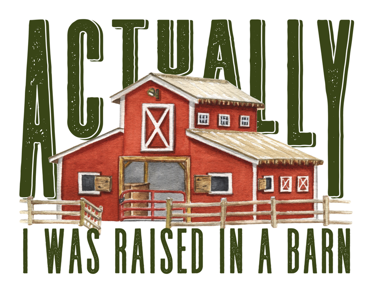 Farmhouse I Was Raised in a Barn Vinyl Sticker