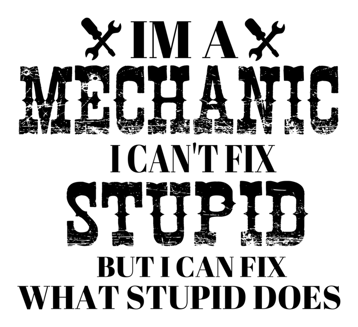 I'm a mechanic I can't fix stupid but I can fix your vehicle - Vinyl Sticker