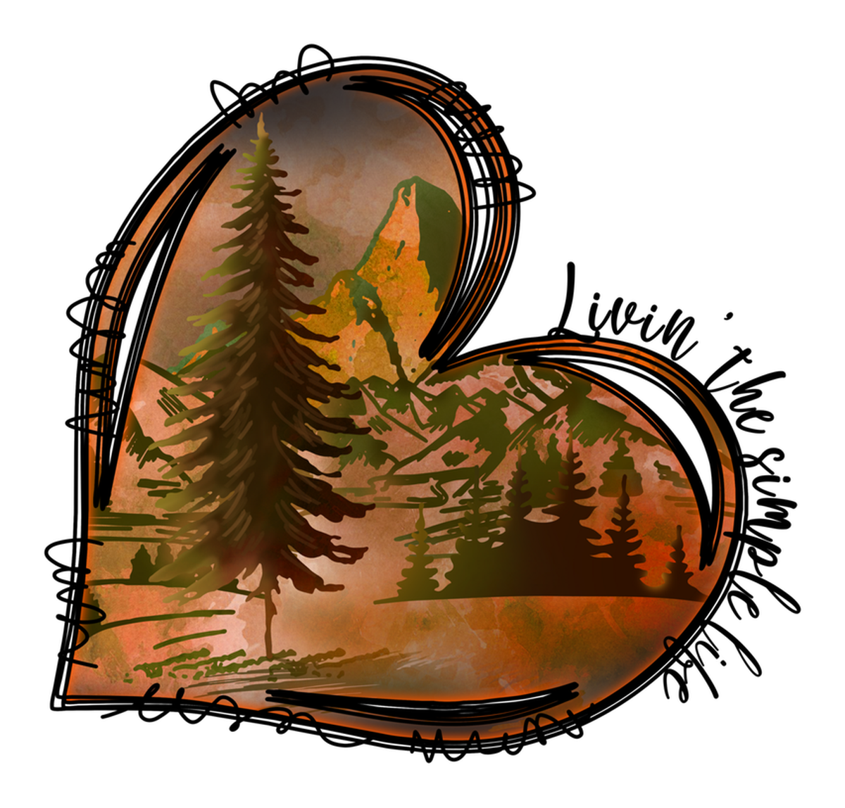 Nature's Beauty: Scenic Forest Campfire Vinyl Sticker