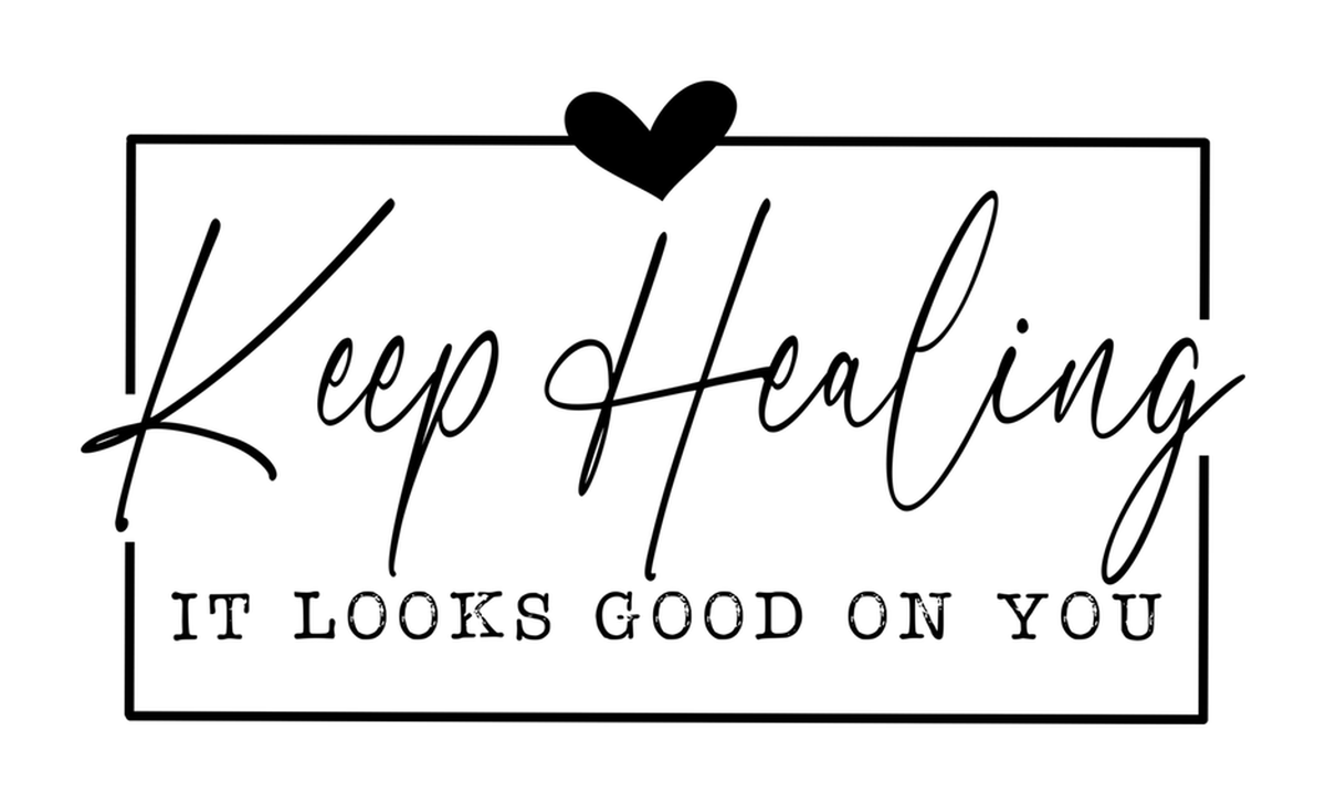 Keep Healing: A Heartfelt Scripture Affirmation. Black & White Vinyl Sticker.