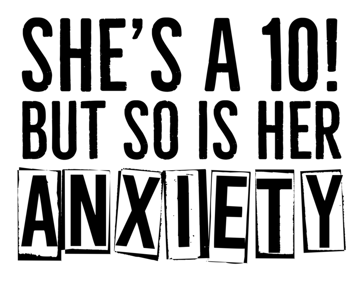 Anxiety Letterpress Vinyl Sticker: Creative Quote About Mental Health for Adults