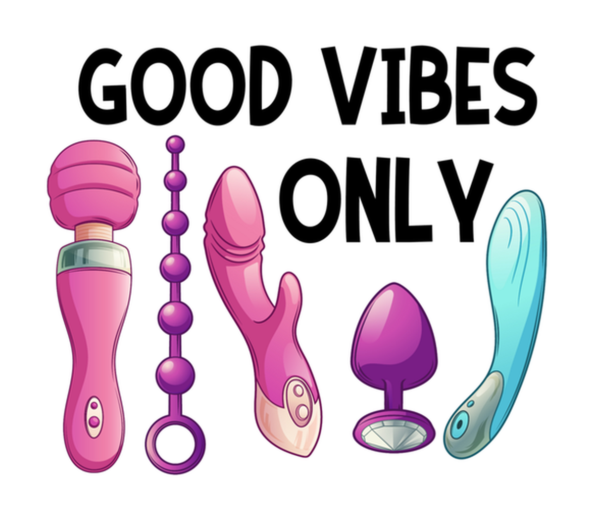 Good Vibes Only: Adult Toys, Sex Positions, Erotic Massagers, Vinyl Sticker