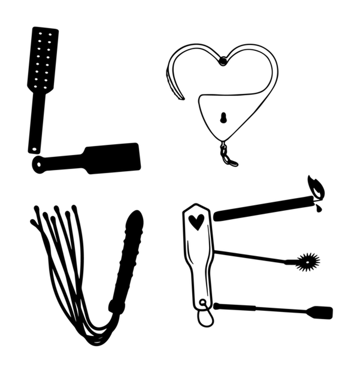 BDSM Accessories Vintage Style Black and White Vinyl Sticker