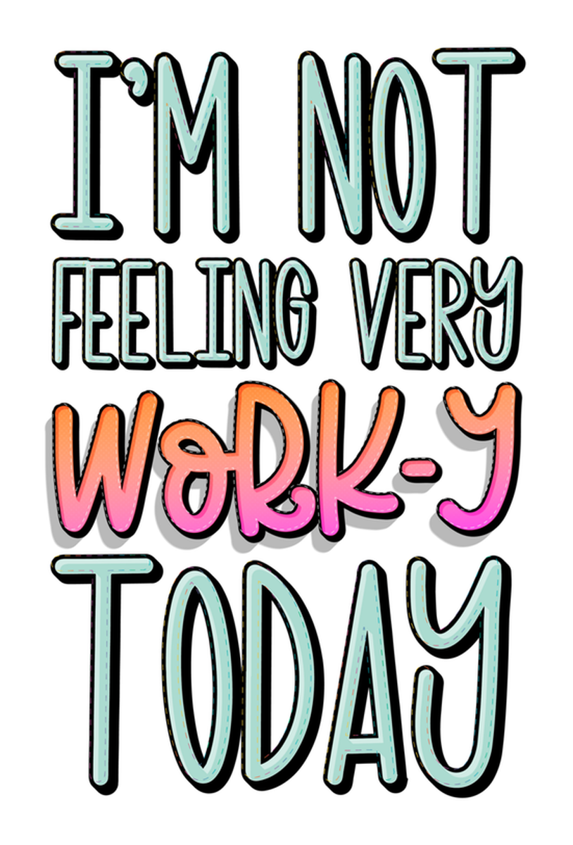 Work-from-home Quote: Funny Sticker with Colorful Lettering