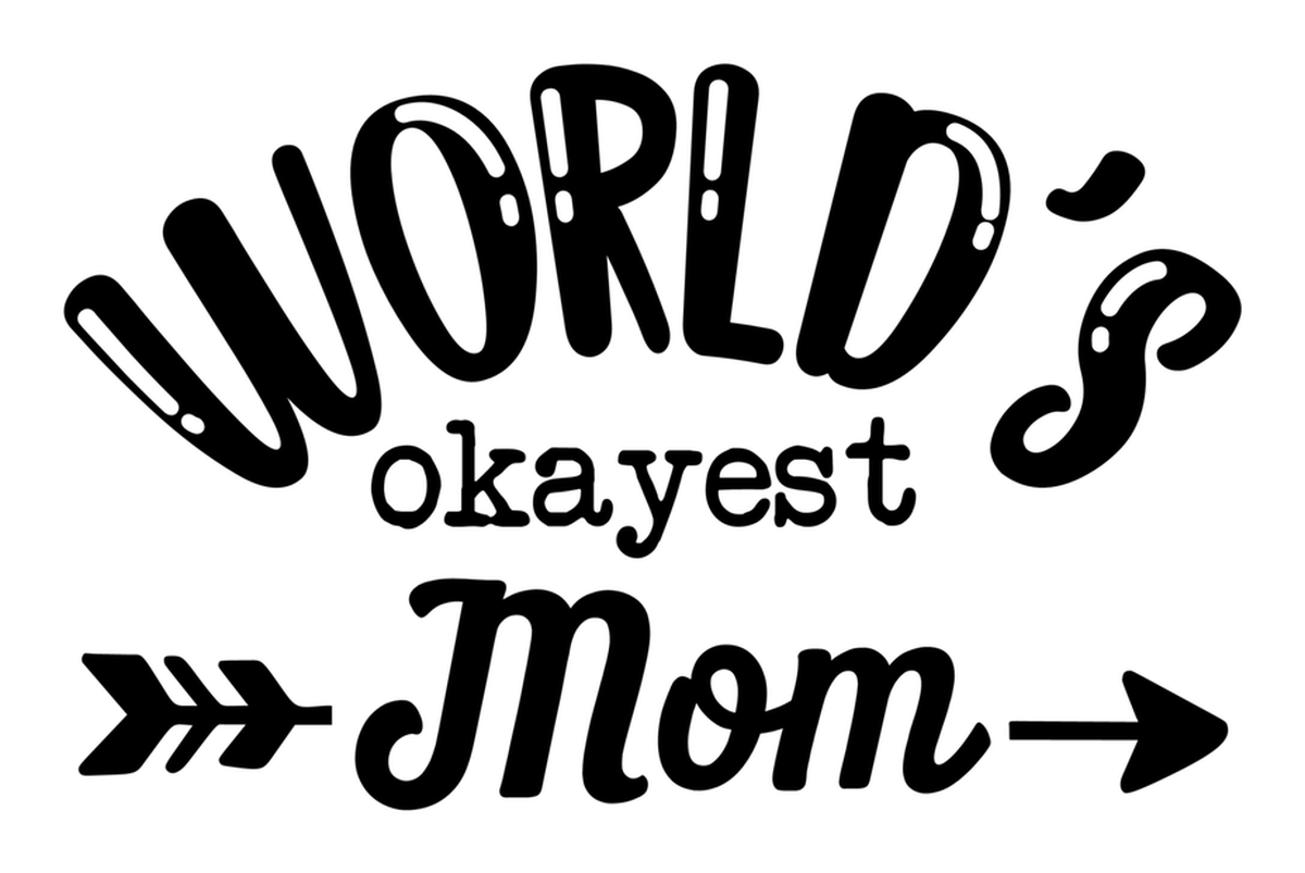 Handmade World's Okayest Mom Vinyl Sticker