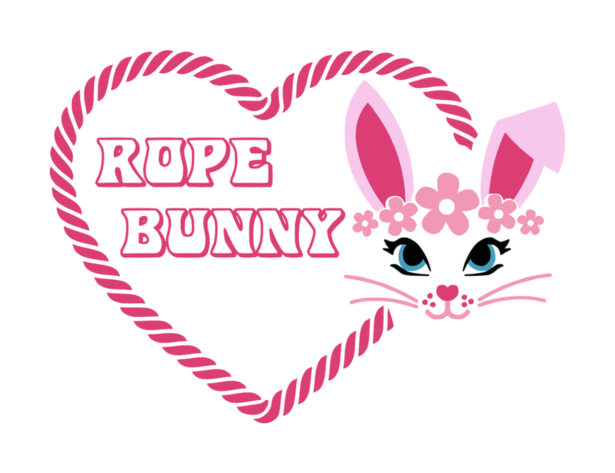 Rope Bunny Heart Valentine's Day Vinyl Sticker