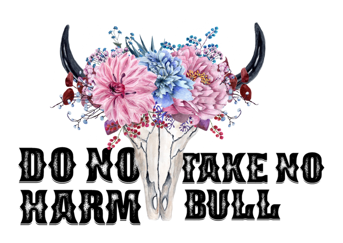 Floral Bouquet Vinyl Sticker - Witty Female Empowerment Message - Pink, Blue & Purple Flower Decorated