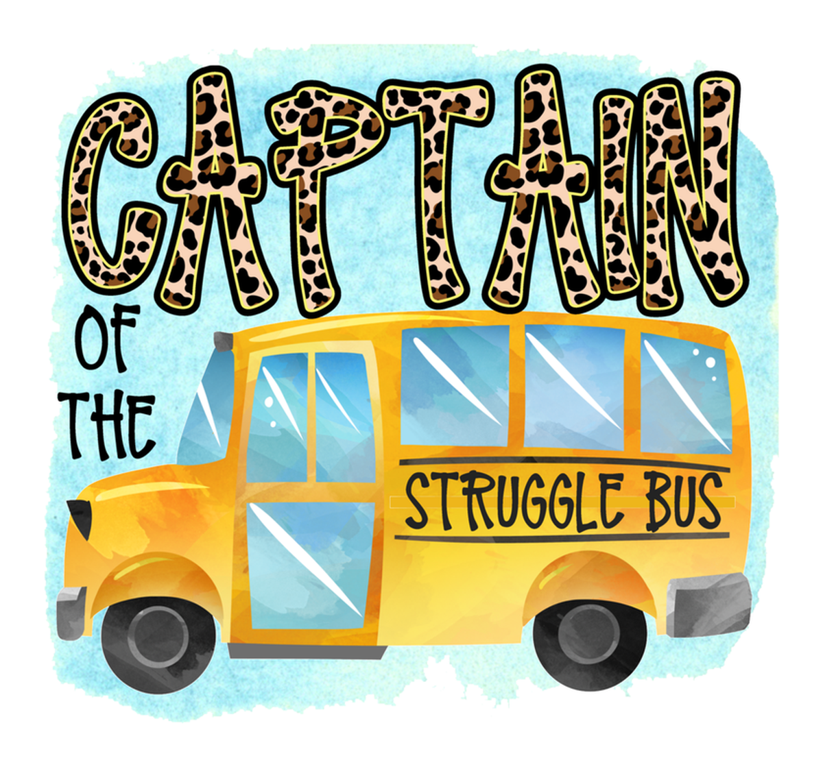 Captain of the Struggle Bus Vinyl Sticker: Cheeky Cartoon Illustration, Humorous School Bus Sticker, Captain of the Struggle Bus Classroom Decoration, Captains of the Struggle Bus Vinyl Sticker, Funny Bus Driver Stickers, Teacher Gift, School Bus Vinyl Sticker