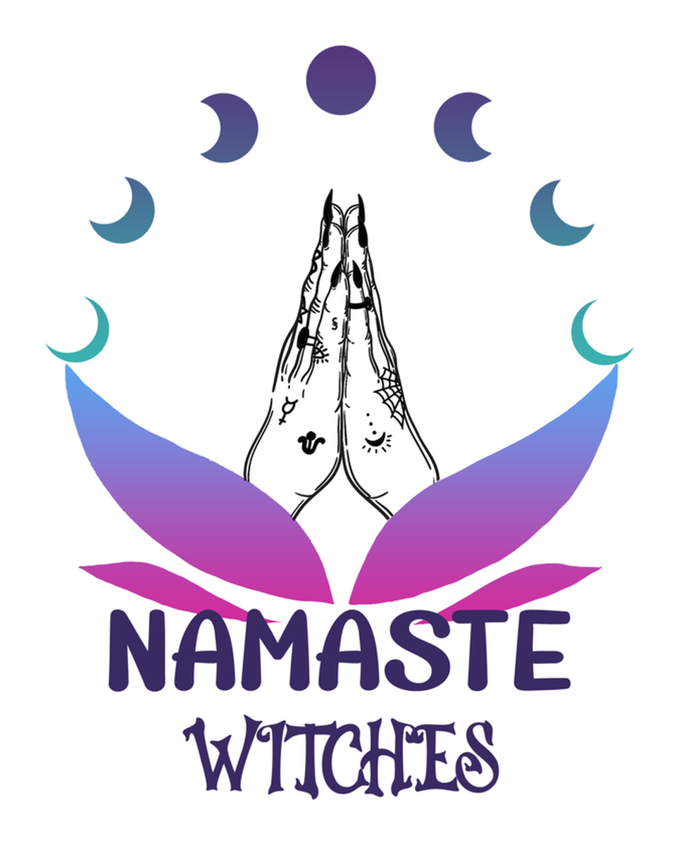 Namaste Witches Vinyl Sticker: Purple & Pink Design, Namaste Witches Logo, Meditation Symbol, Chakra Healing Art.