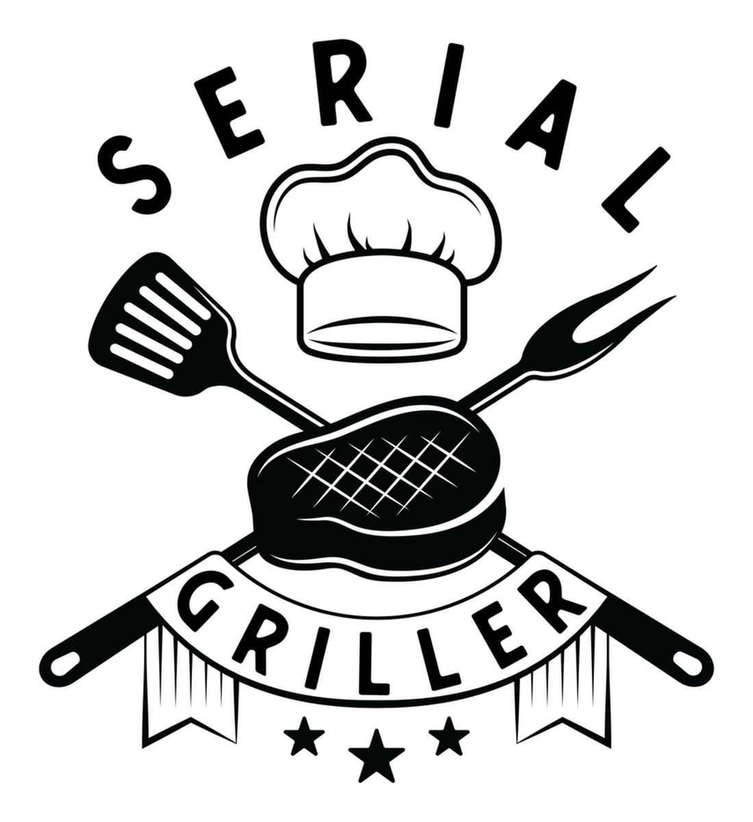Serial Griller Vinyl Sticker: Cooking Tools & Food Symbols