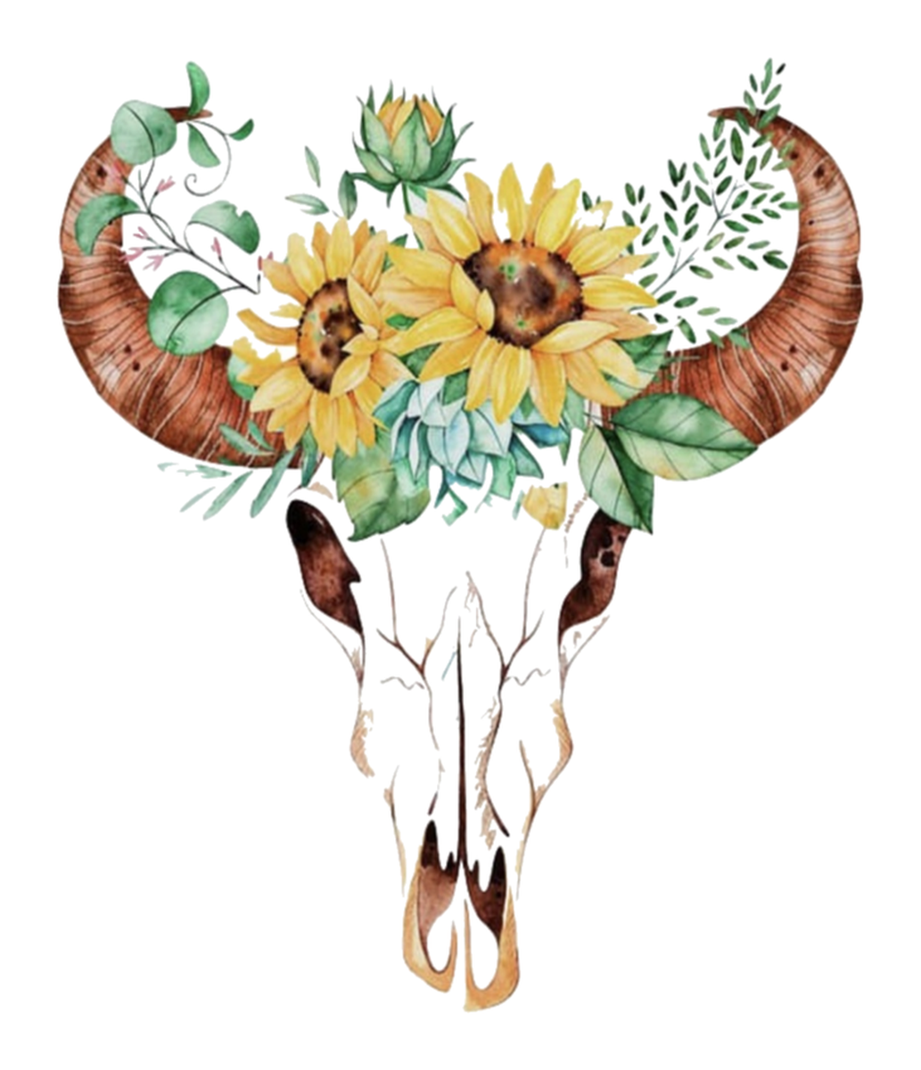 Antler and Sunflower Bouquet Vinyl Sticker