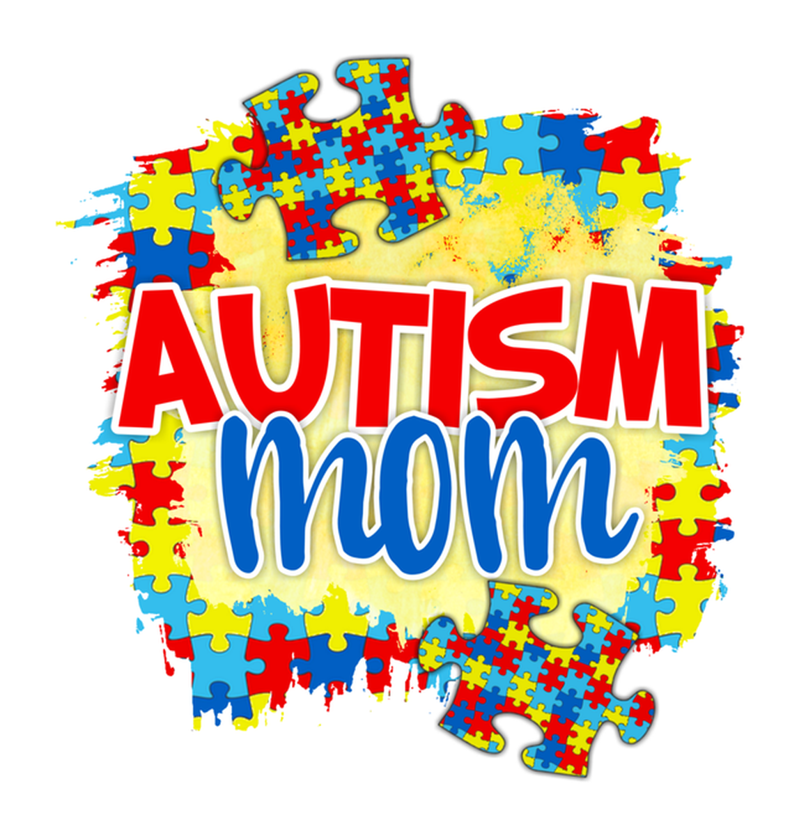 Autism Mom Sticker - Colorful Puzzle Design, Puzzle Peace Sign, Empowerment, Awareness