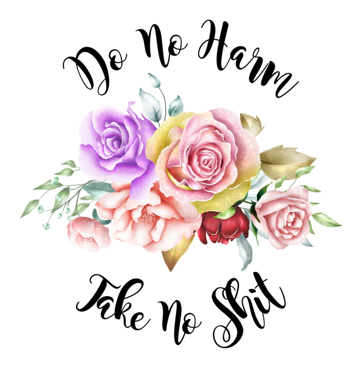 Beautiful Floral Sticker: Inspirational Quote on Vintage Background - Vinyl
