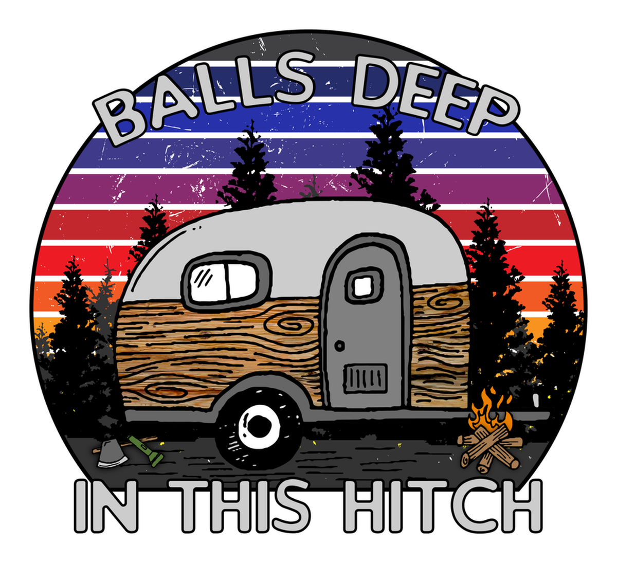Ball's Deep Hitchhiker Van Sticker Vinyl