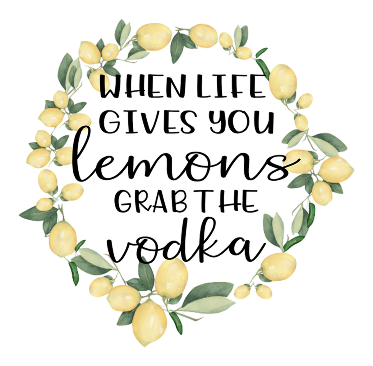 Inspirational Quote on Lemons Theme Vinyl Sticker