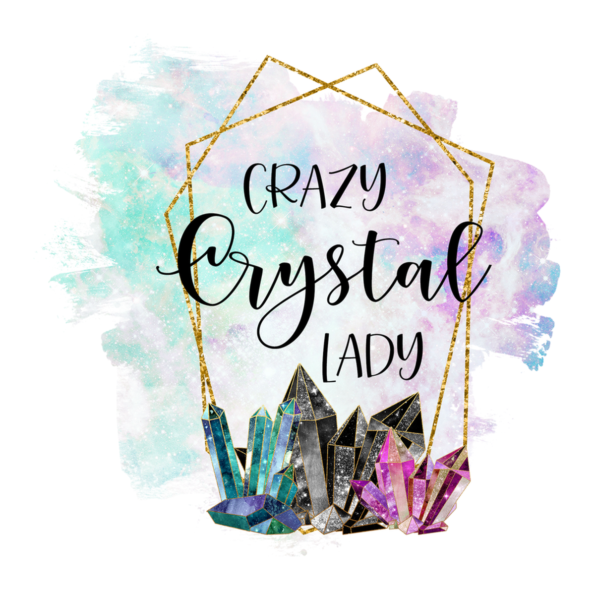 Crystal Lady Sticker: Beautiful Stained Glass Artwork of a Colorful Quote on Vinyl.