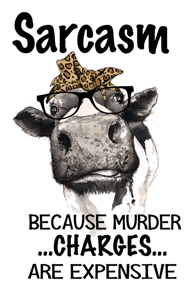 Cute Cow Sarcasm Sticker: Murder Charges Vinyl Sticker