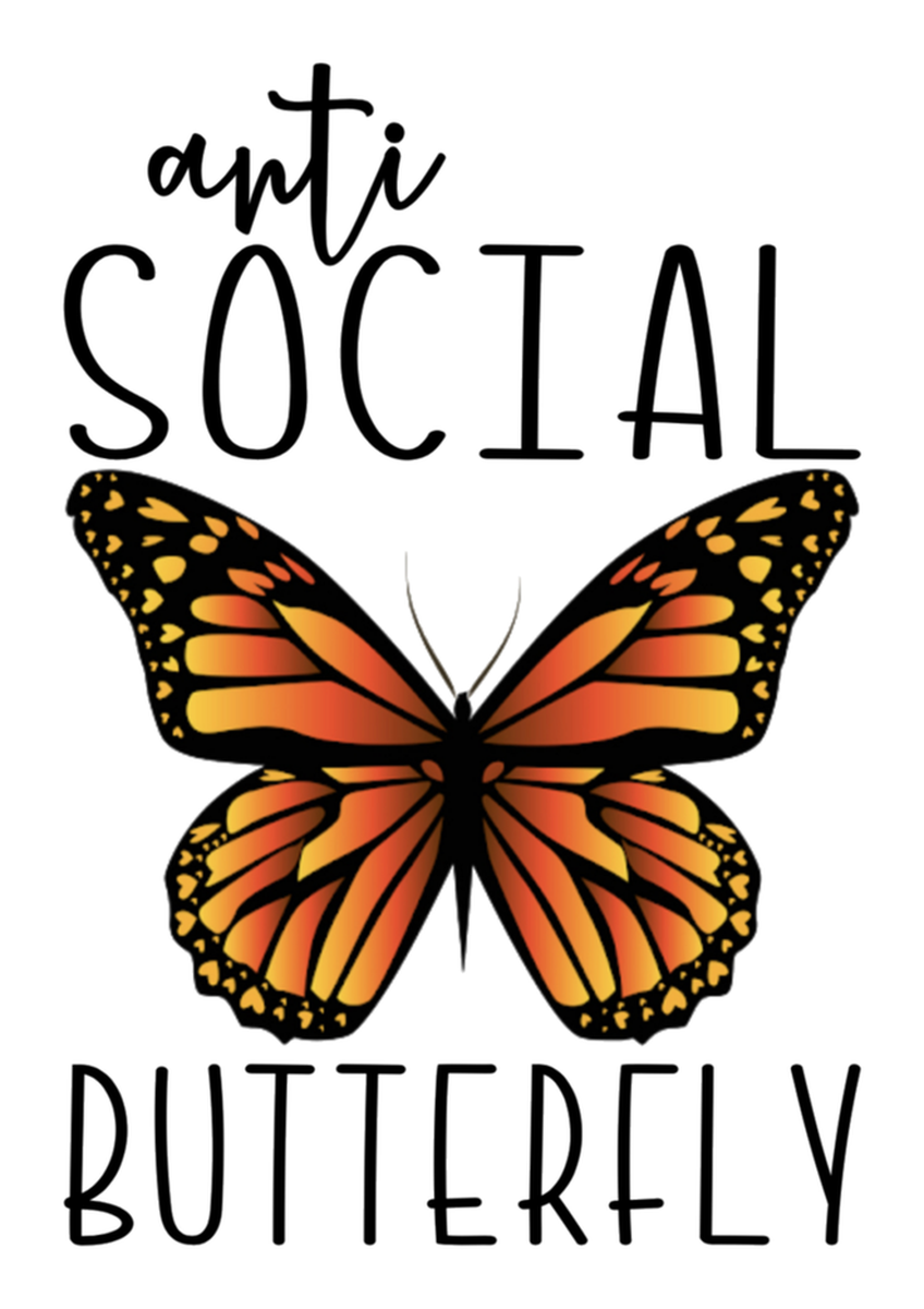 Anti Social Butterfly Vinyl Sticker