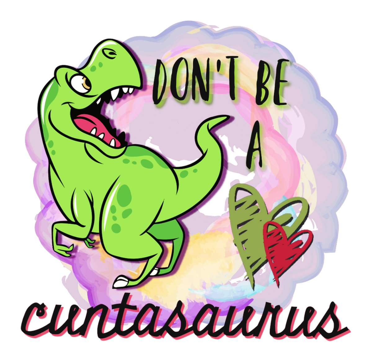 Cute Jurassic Vintage Tape Stickers: Don't Be a Cuntastaurus