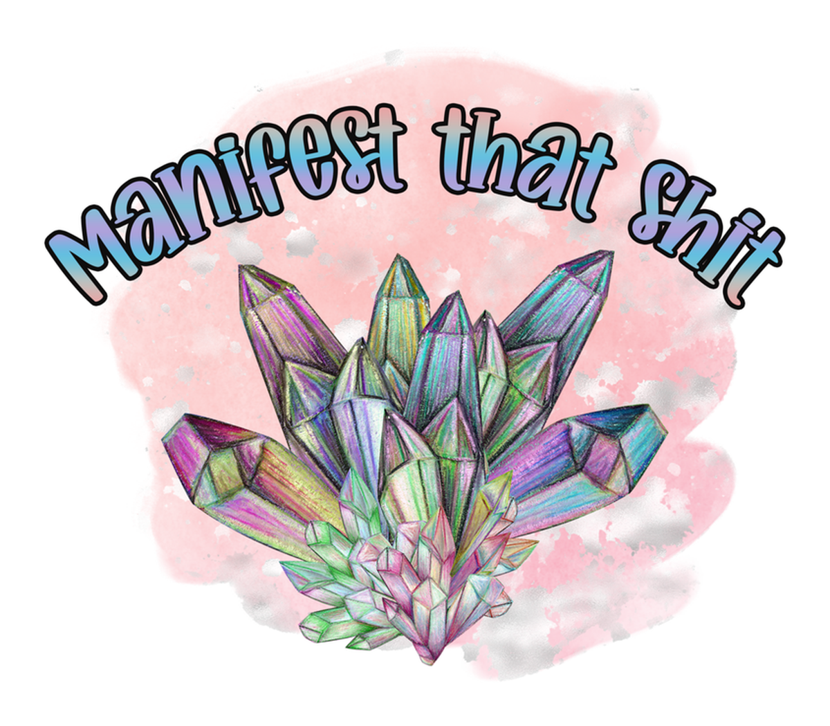 Purple Crystals Manifestation Vinyl Sticker