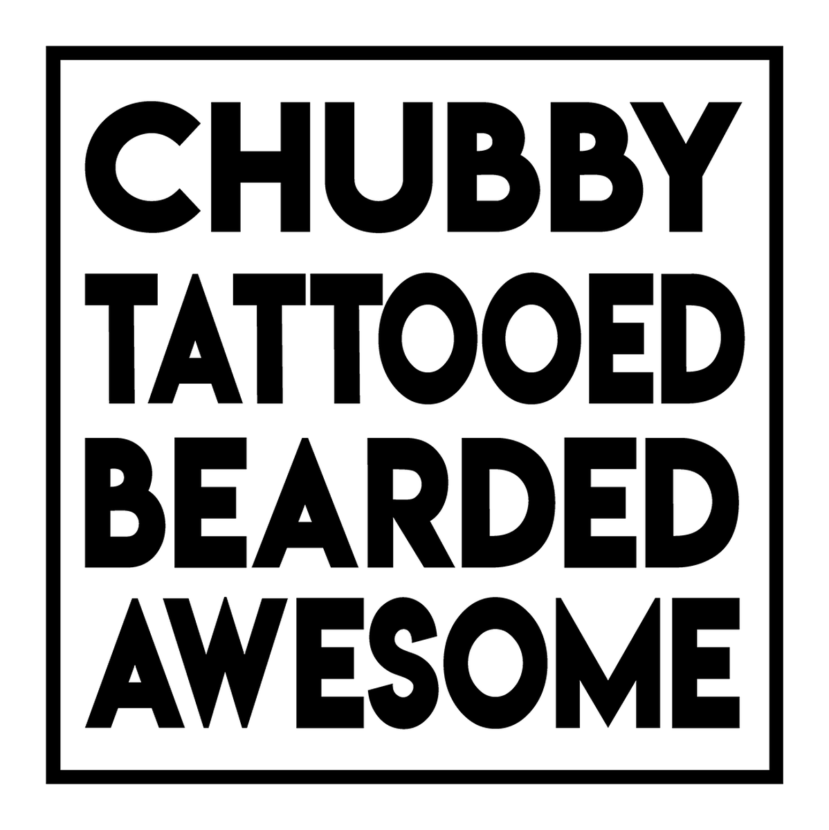 Tattooed Chubby Bearded Vinyl Sticker